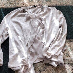 Lafayette 148 New York Light beige open-front cardigan